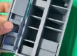 OreKo side-by-side dollhouse fridge printed in PLA showing side profile and door detail