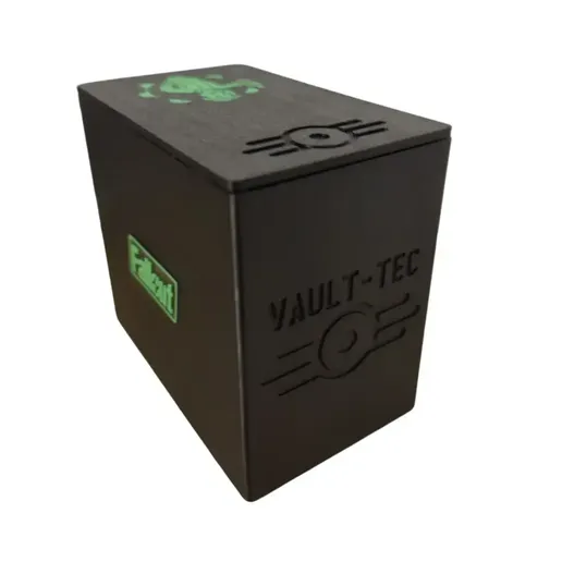 OreKo MTG Fallout deck box showing double sleeve and single sleeve card fit detail