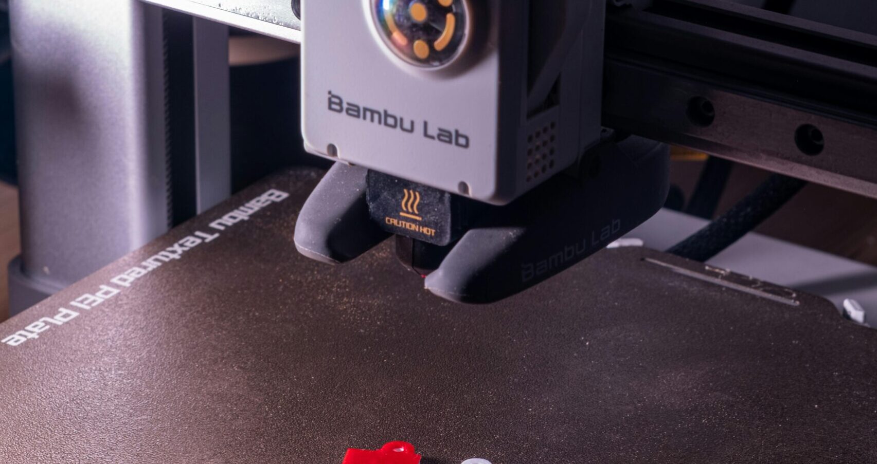 Bambu Lab printer decorated for Christmas showing community maker culture