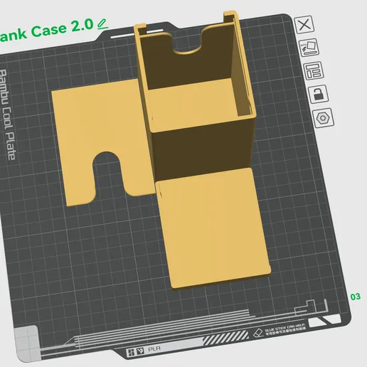Bambu Studio plate showing blank case, cap, and sleeve components for OreKo One Piece deck box
