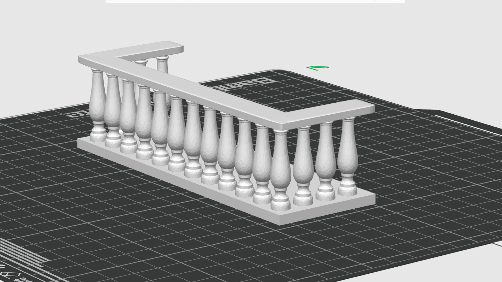 OreKo dollhouse balcony center model new version showing double bevel top design detail