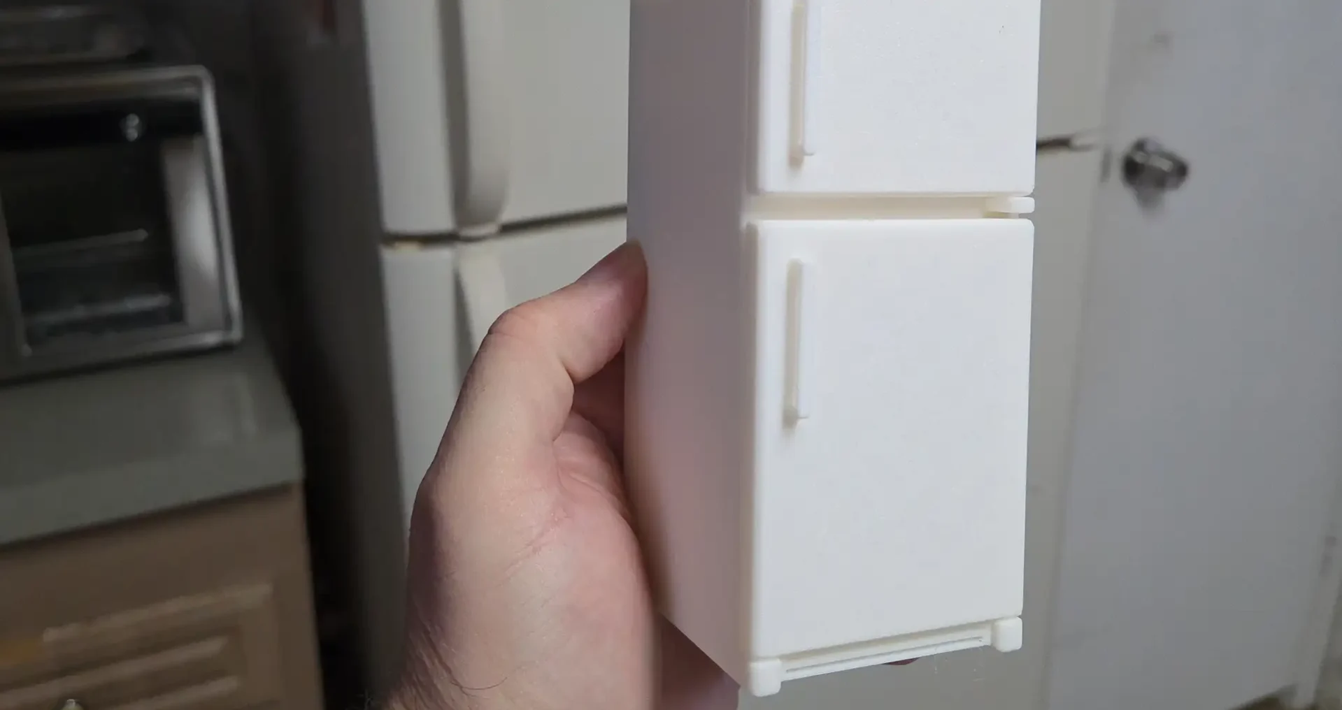 fridge-crop 1:12 scale top freezer refrigerator STL for dollhouse kitchen