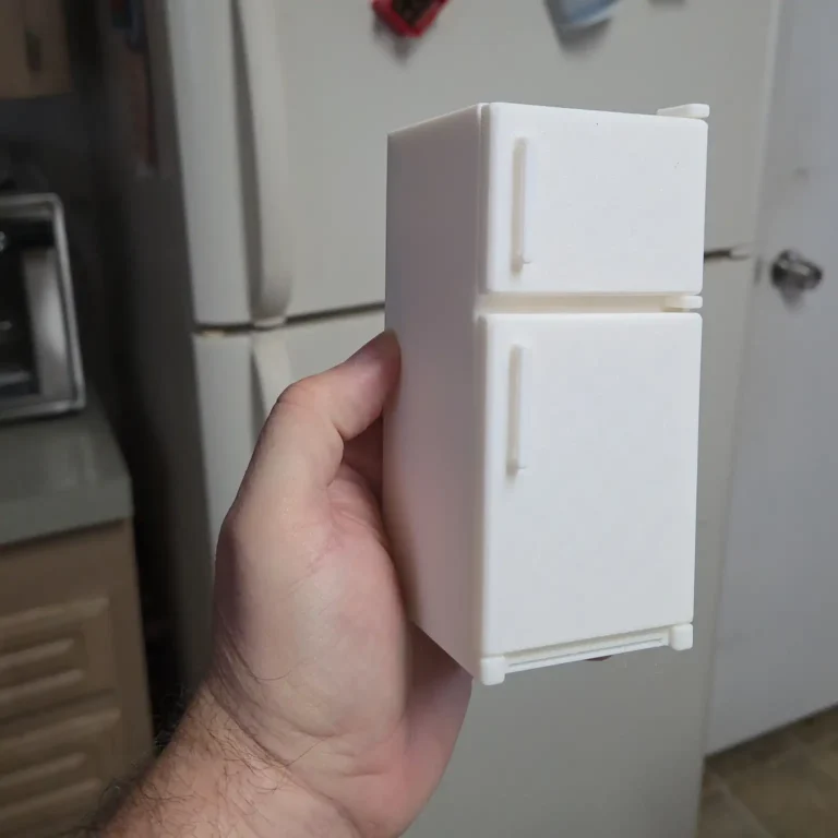 fridge-crop 1:12 scale top freezer refrigerator STL for dollhouse kitchen