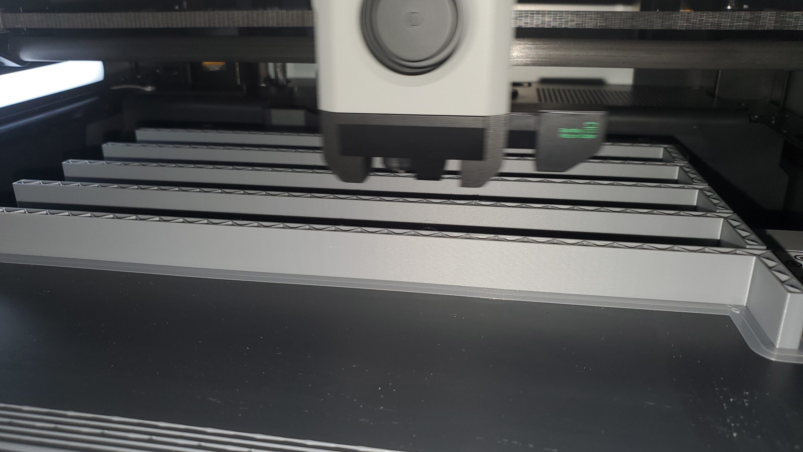 OreKo XL adjustable mold box set showing five 240mm walls printed on Bambu X1C ready for silicone mold making