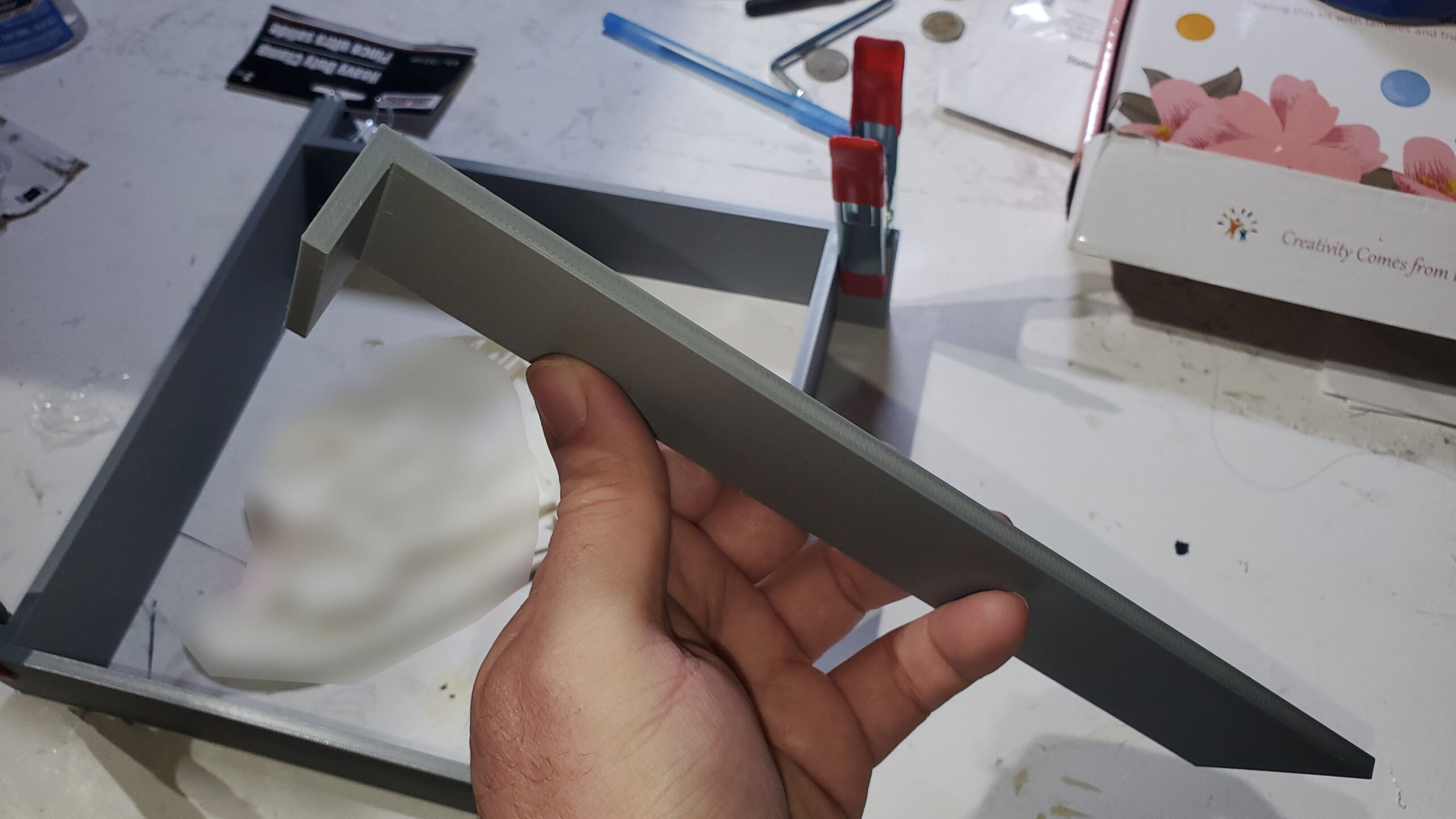 OreKo XL mold box wall showing 5mm wall thickness and 50mm height with clean PLA surface for mold making
