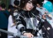 Cosplay prop and costume detail showing 3D printed components and finishing