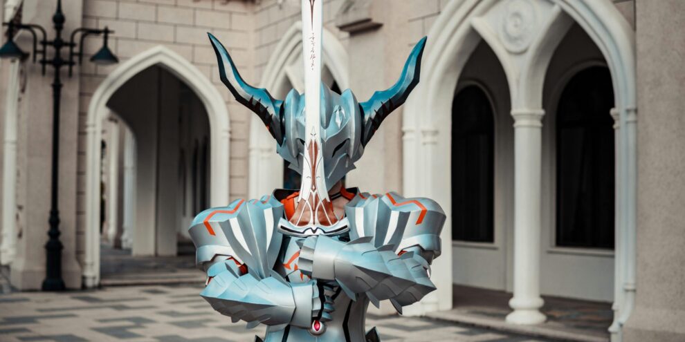 cosplay6 Detailed 3D printed cosplay prop with metallic paint finish and weathering