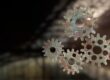 Steampunk gears representing mechanical 3D printing and living hinge movement