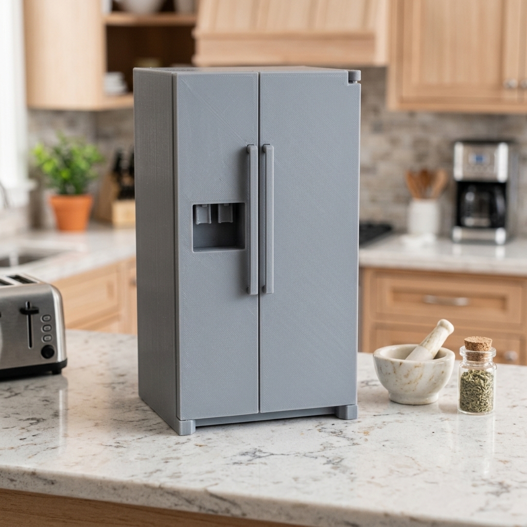 Refrigerator Side by Side dollhouse model, 1:12 scale